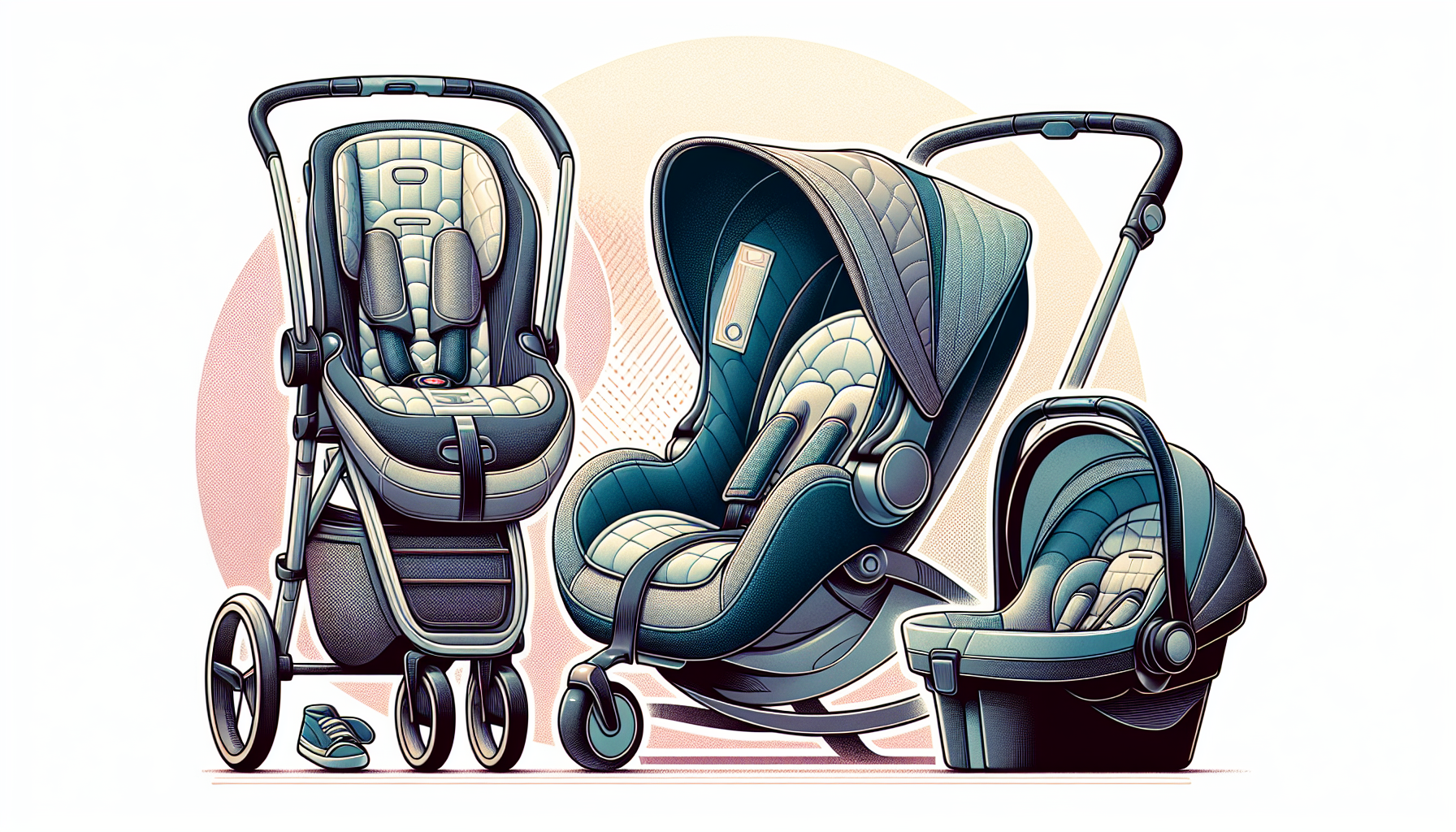Illustration of essential baby gear