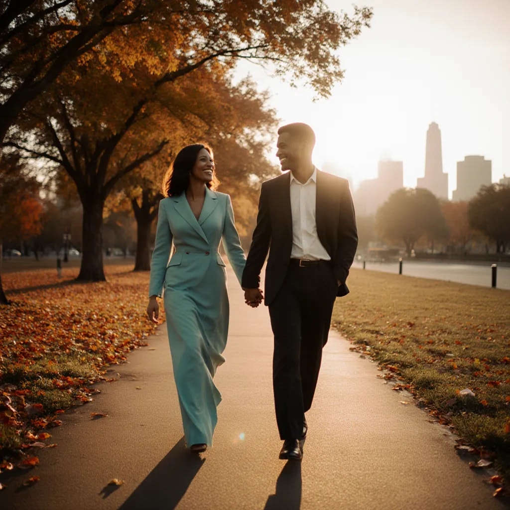 Image of diverse couple in Brooklyn after online couples therapy in NYC.