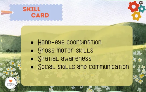 Hand-eye coordination Gross motor skills Spatial awareness Social skills and communication