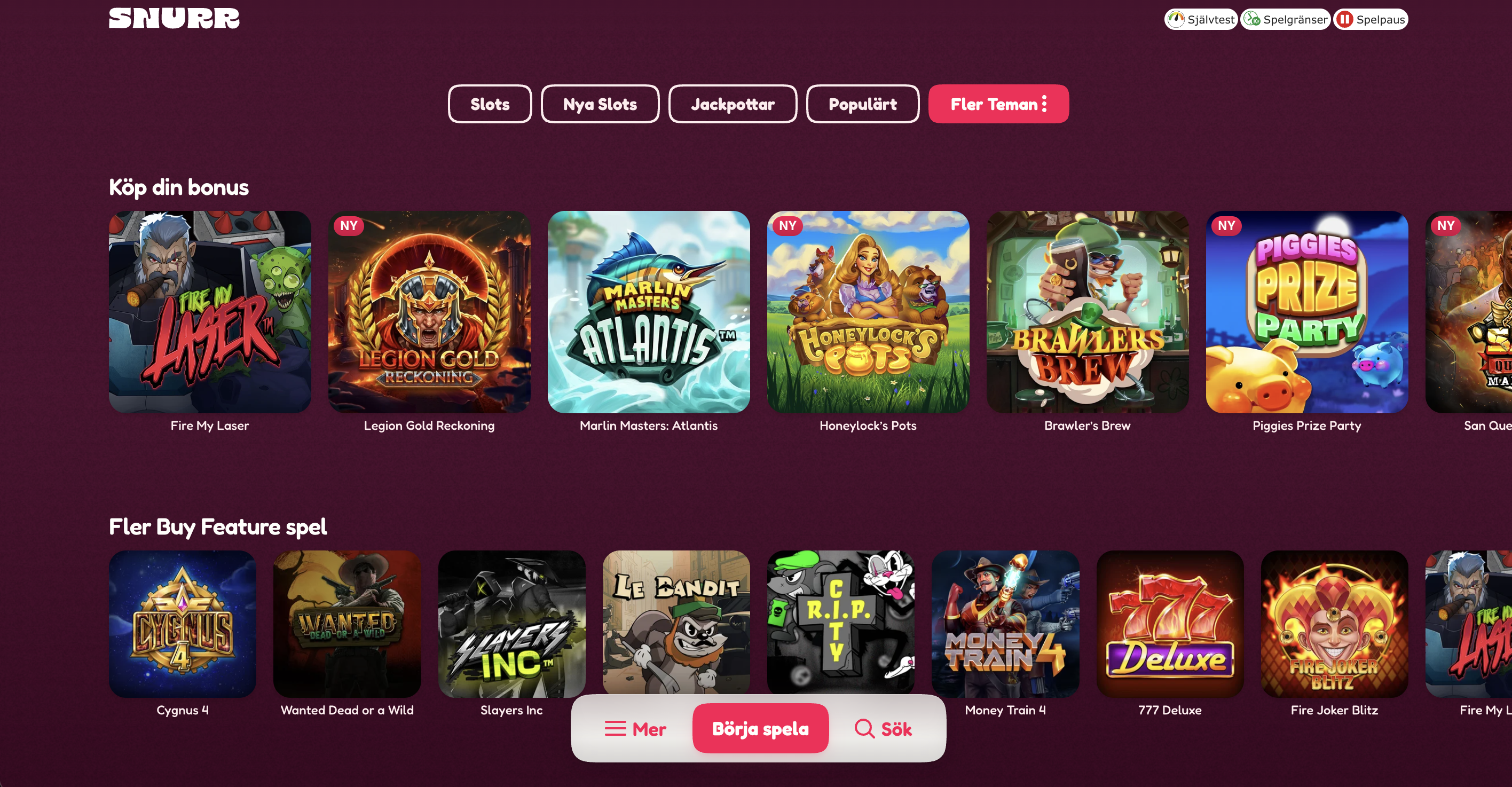 snurr casino feature buy slots
