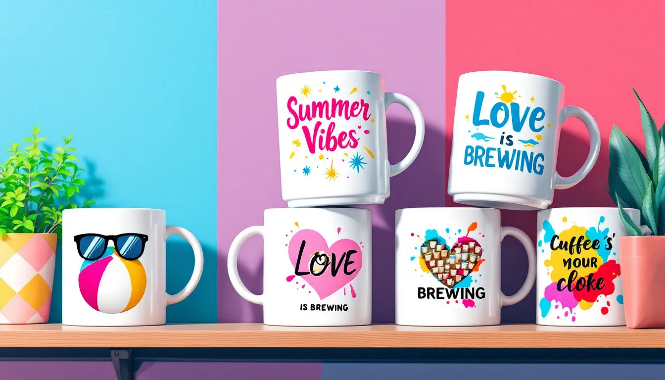 Custom photo mugs designed for special occasions.