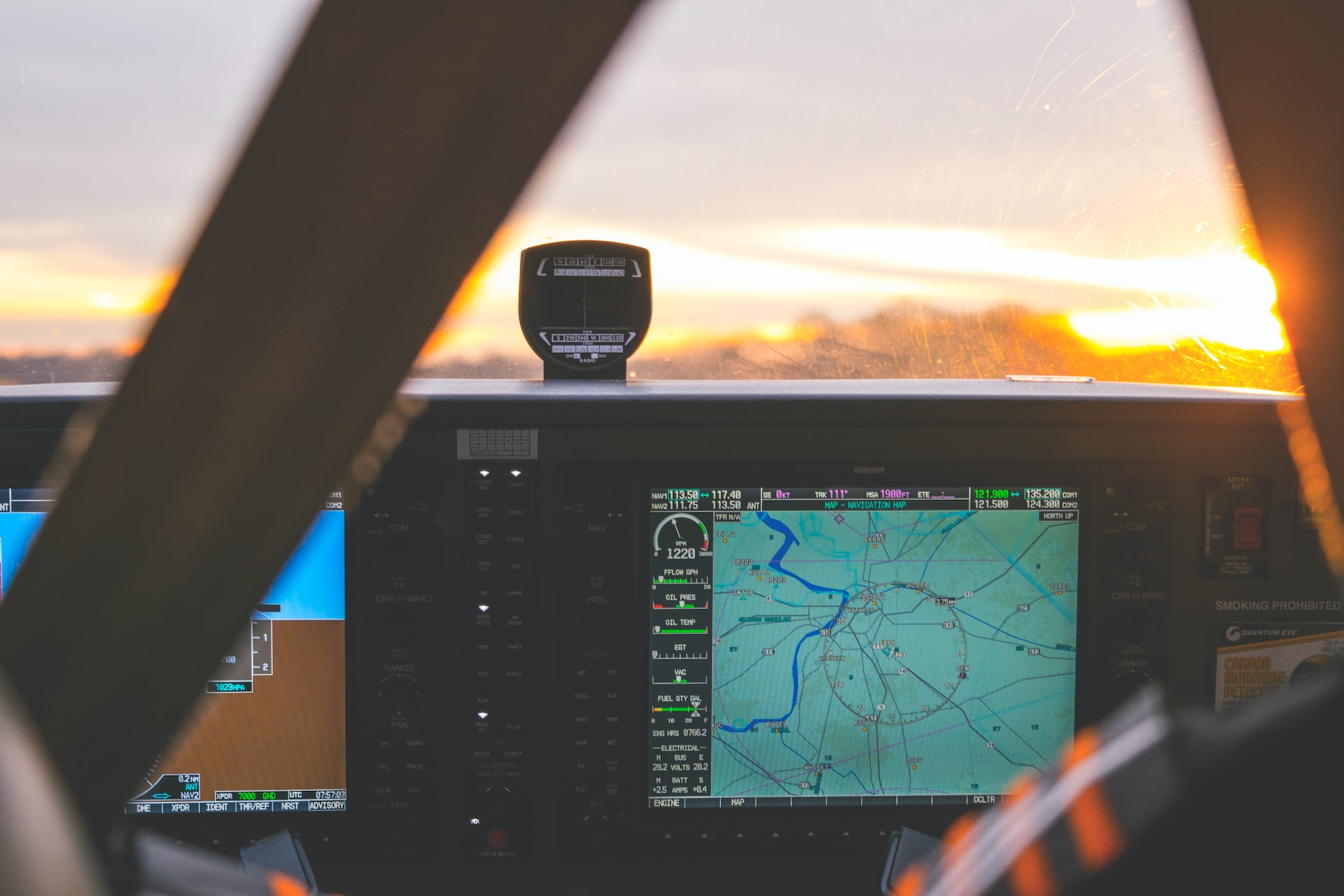 A GPS screen in a modern aircraft.