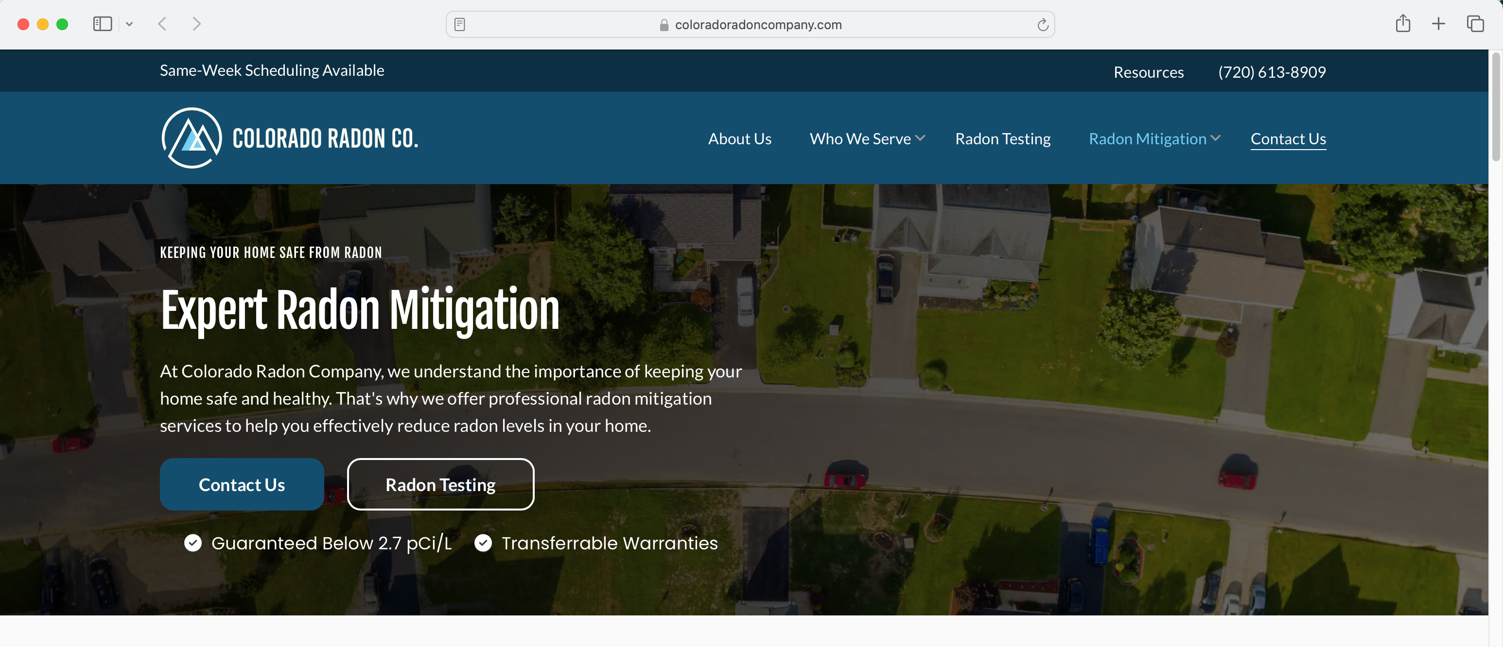 An example of a successful raodn mitigation website