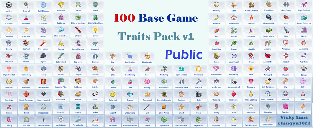 100 Base Game Traits Pack Version 1