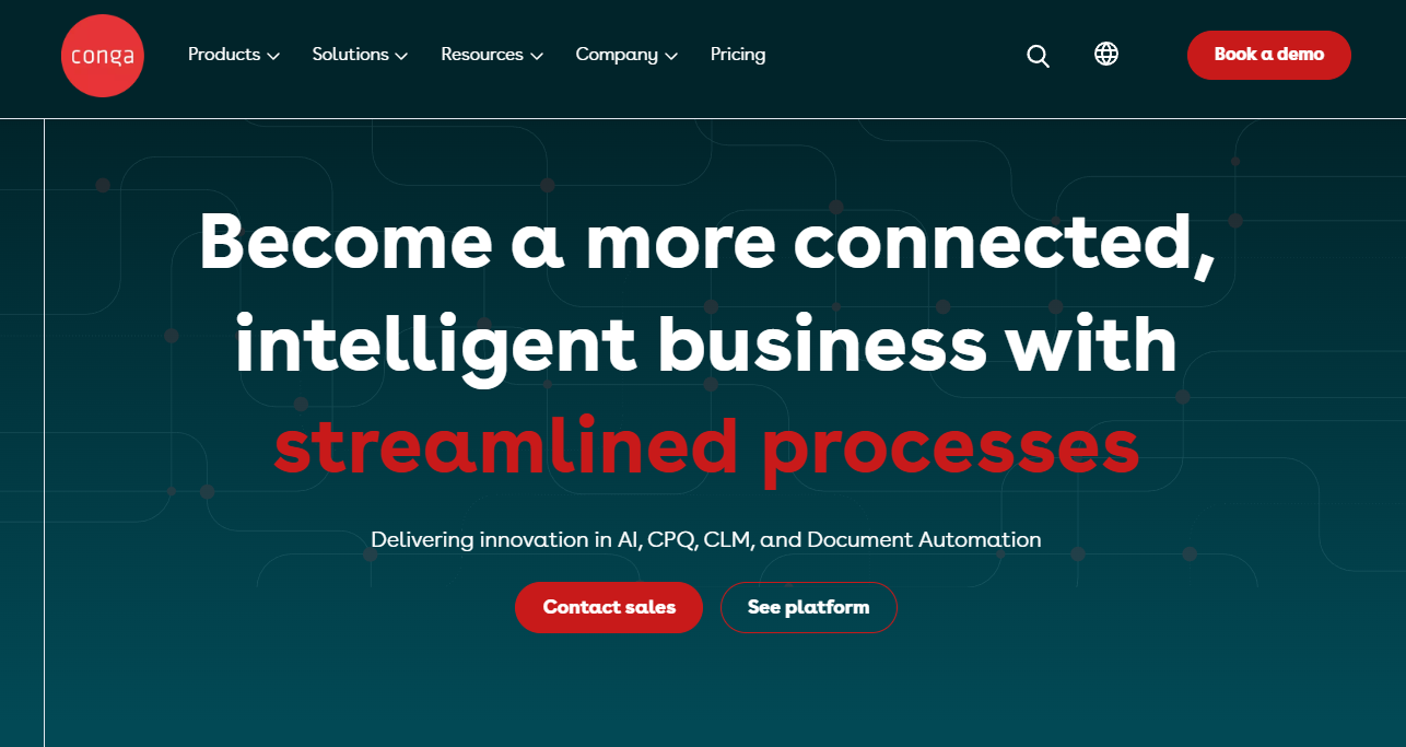 Screenshot van de conga website