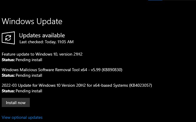 Fix #2 Update Windows Operating System