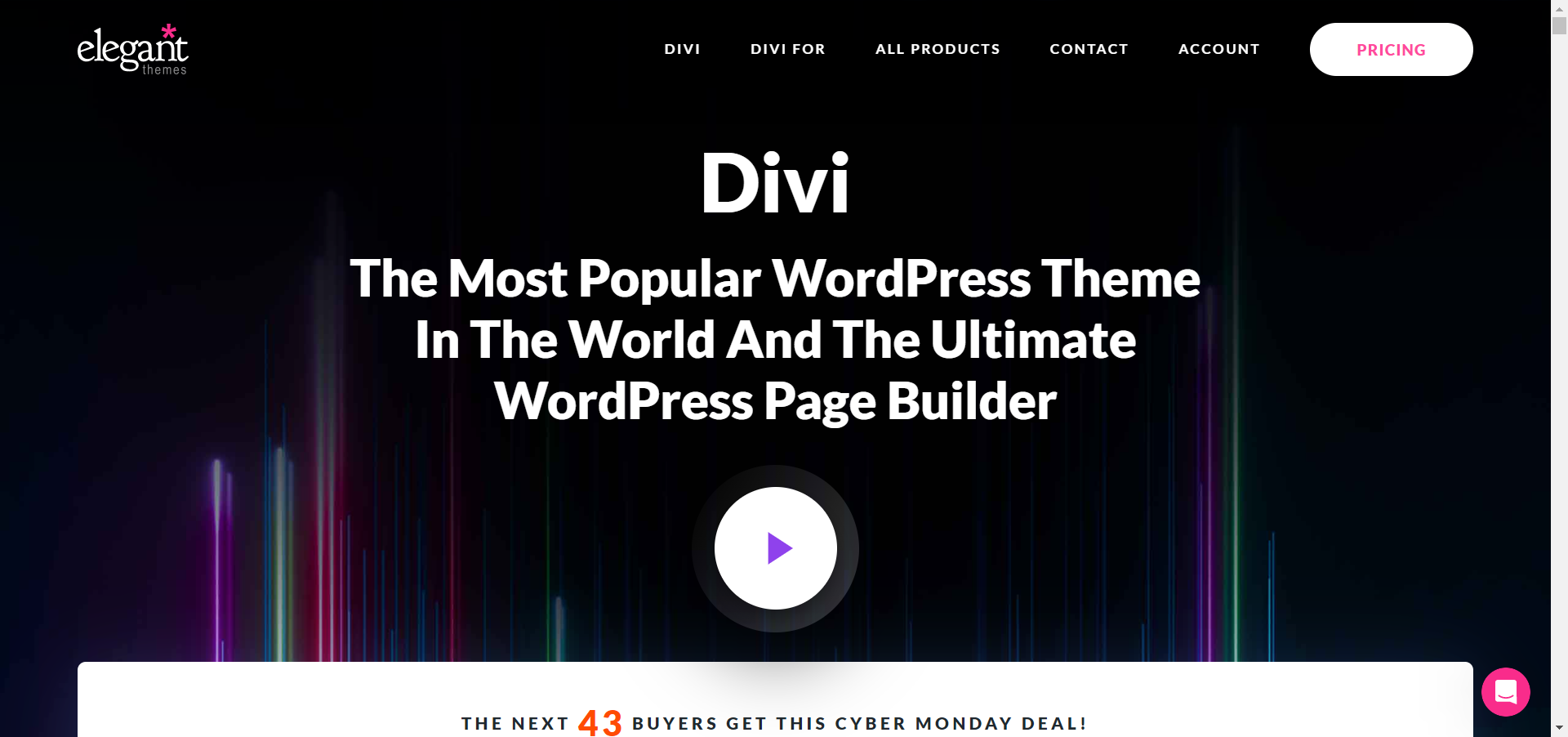 Divi Builder main page