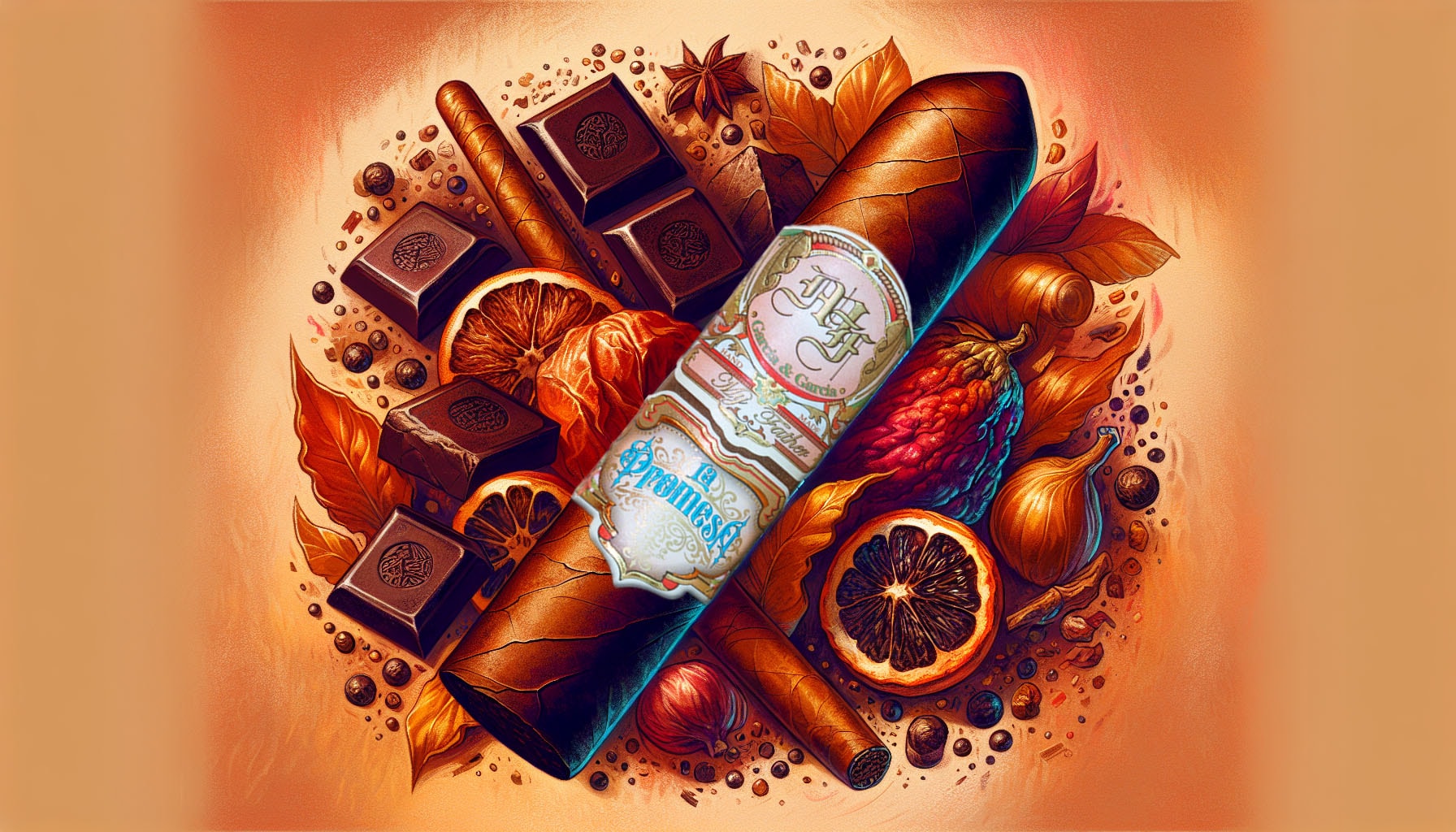 An artistic representation of the My Father La Promesa Toro cigar emphasizing its full-bodied flavor.