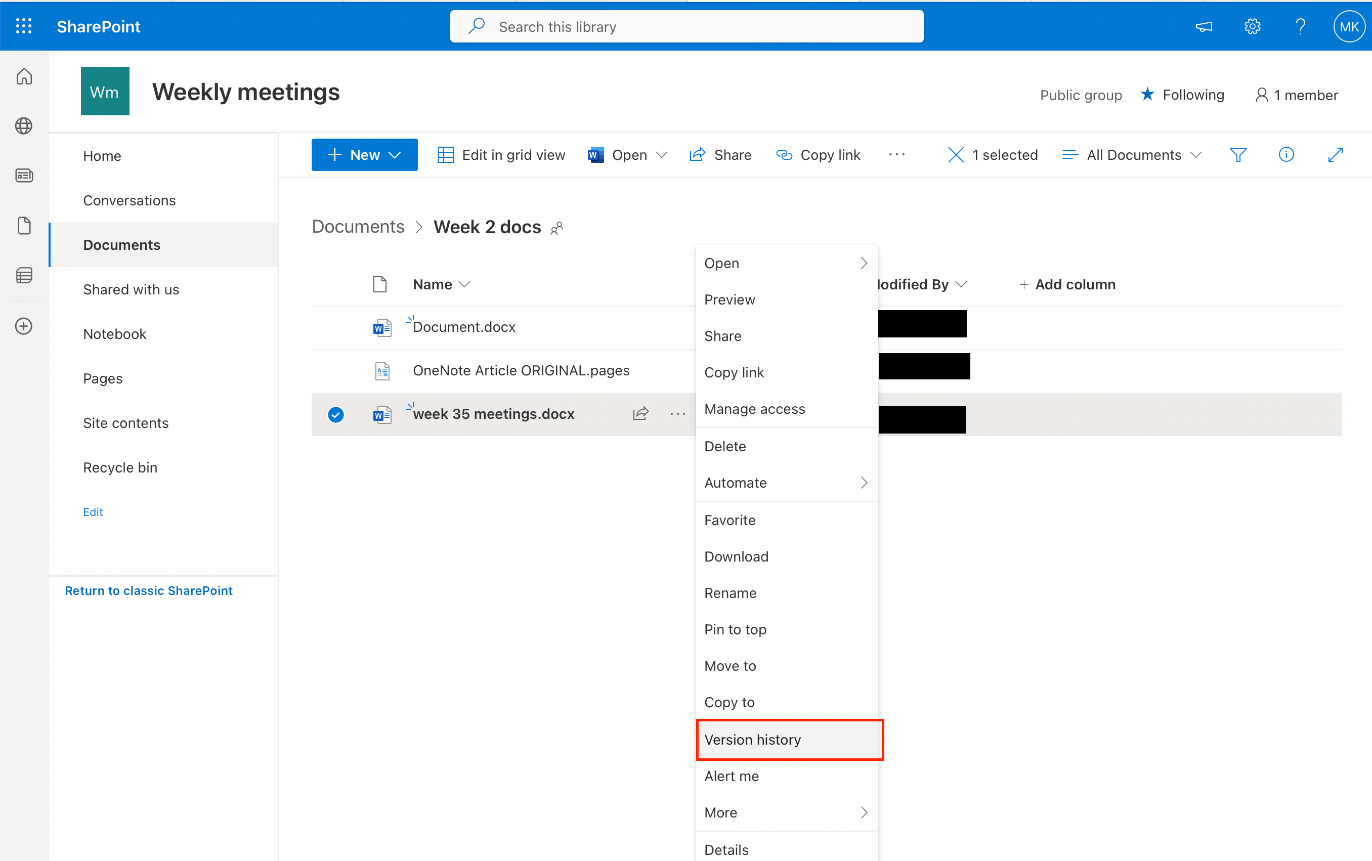 Restore file from complete site collection using versioning history