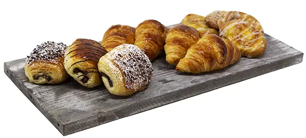 International French chocolate croissants and danish shells from CMJJ Gourmet. 