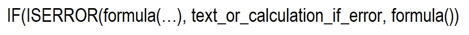 To use the IF and ISERROR functions, follow the formula below: