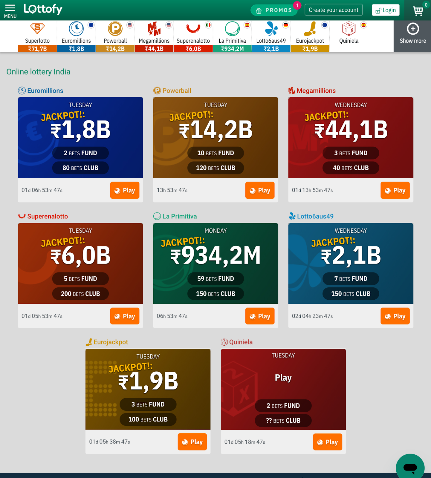 Deposit step Lottofy