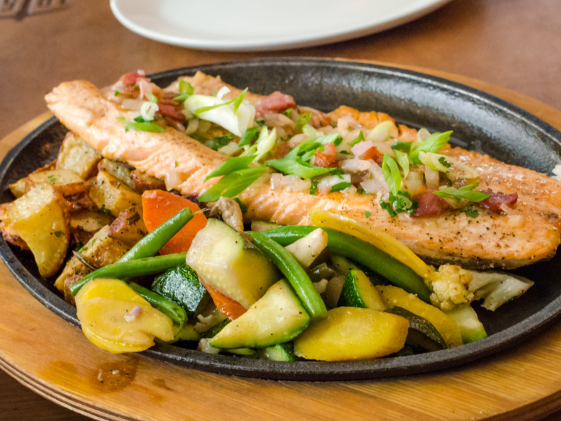 Baked Trout with Roasted Vegetables 