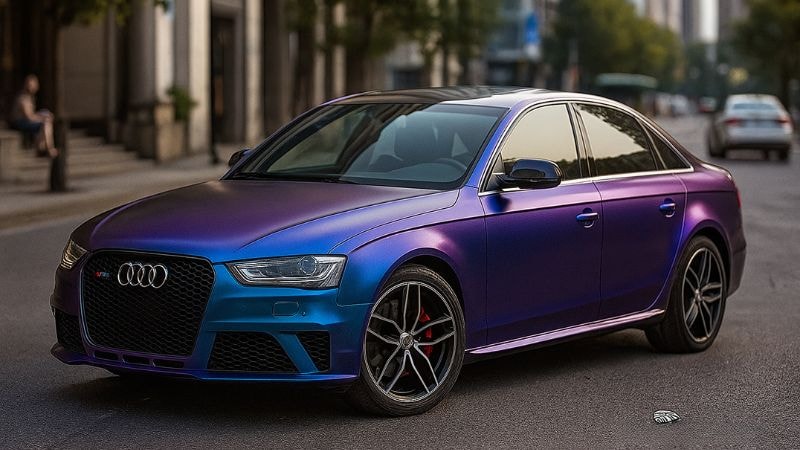 Audi wrapped in ombre vinyl film