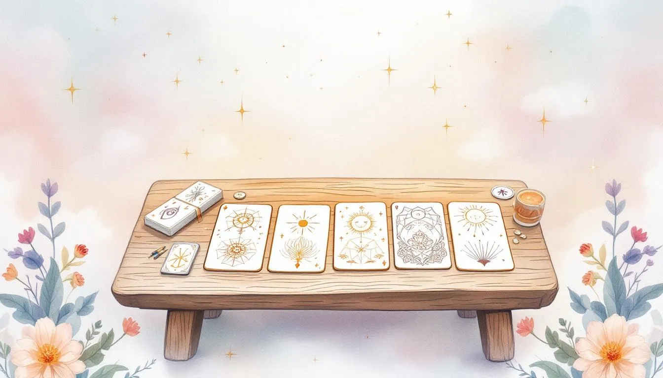 A collection of tarot and oracle cards spread out for a reading.