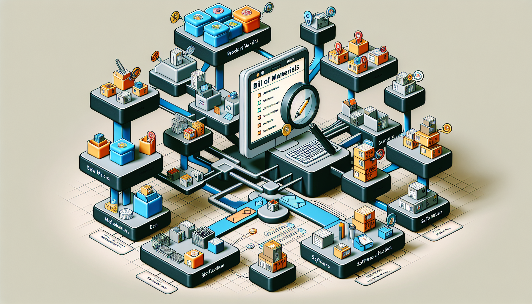 Illustration of challenges and solutions in BOM management