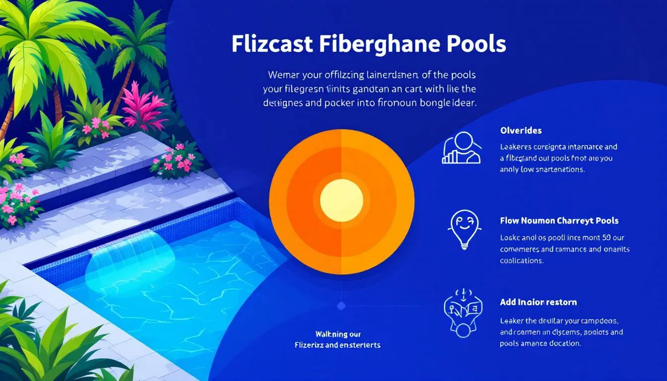 A vibrant fiberglass swimming pool surrounded by lush landscaping, showcasing the benefits of fiberglass pools.