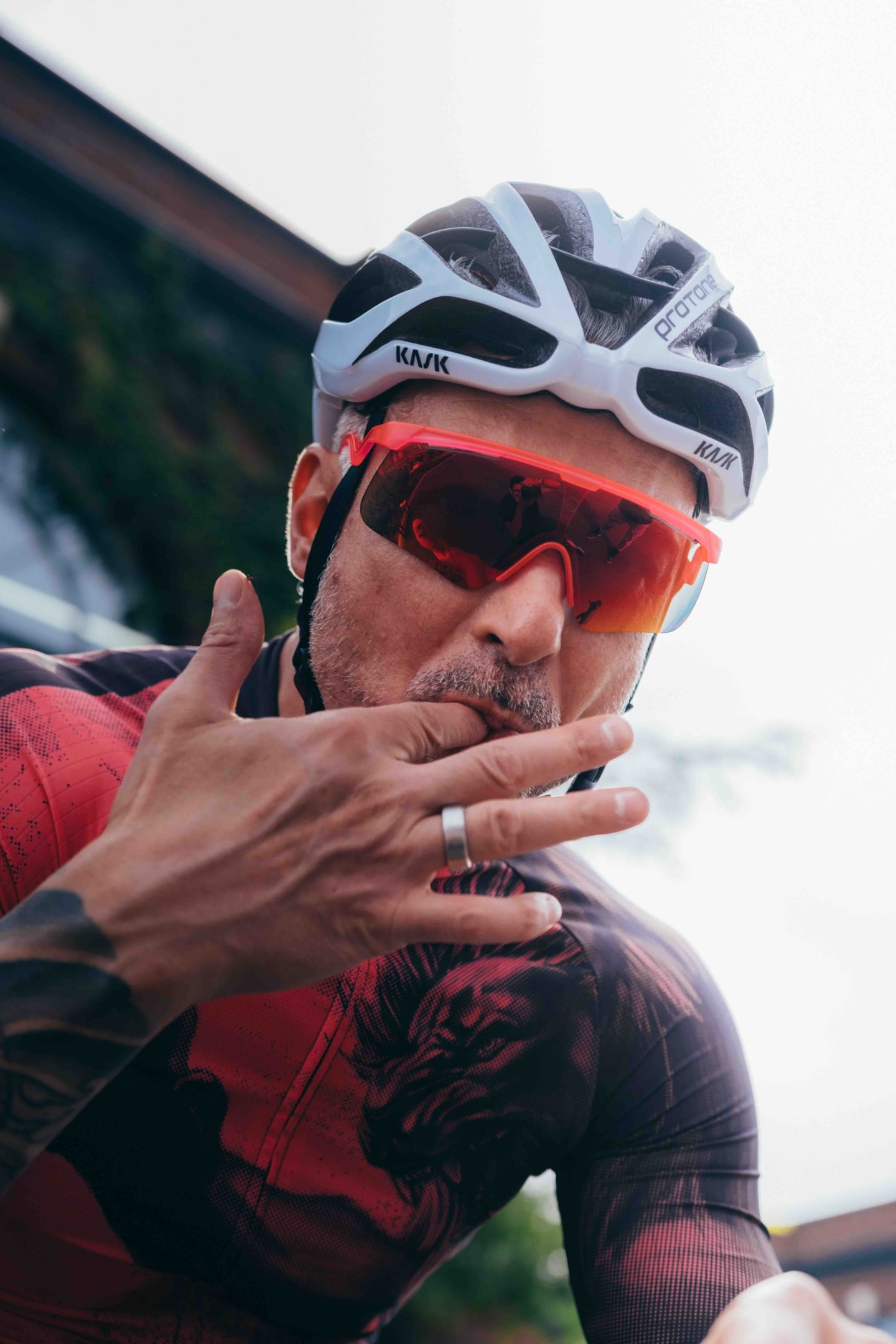 An image of a cyclist enjoying a healthy snack after a mindful ride.