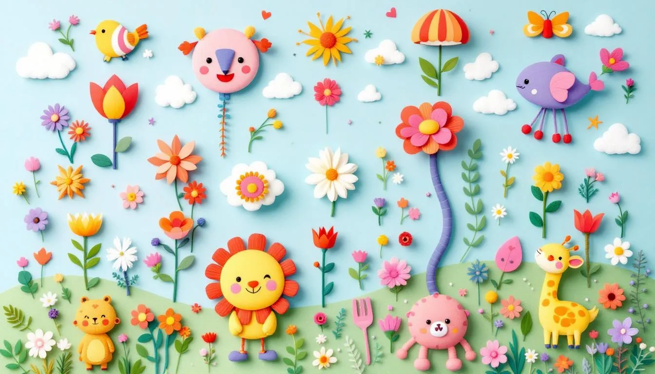 Decorative art pieces created by kids, showcasing their creativity and love for crafting.