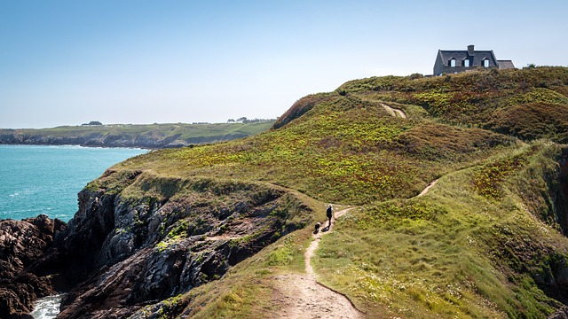 cliffs, house, trail