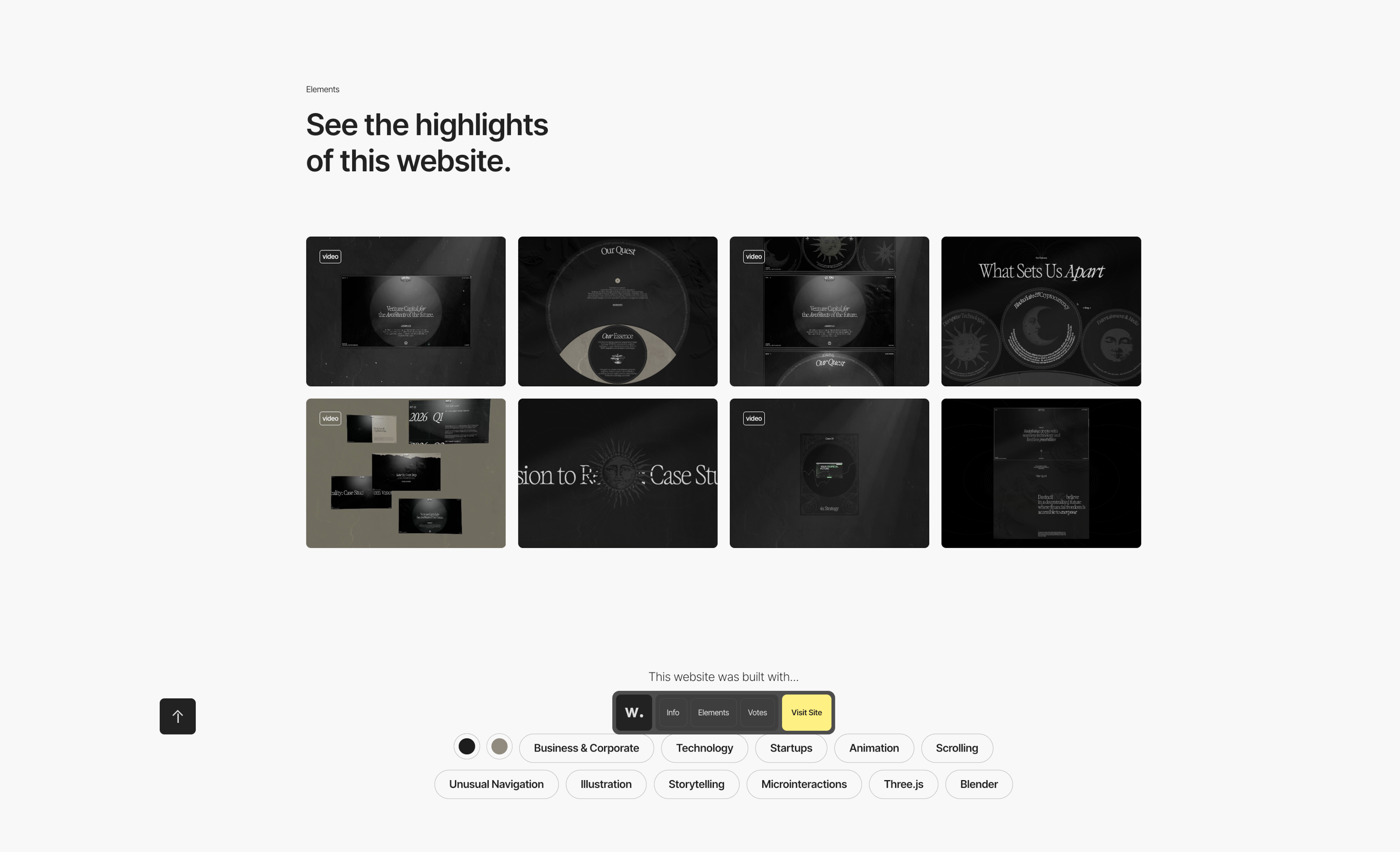 A project showcase on Awwwards