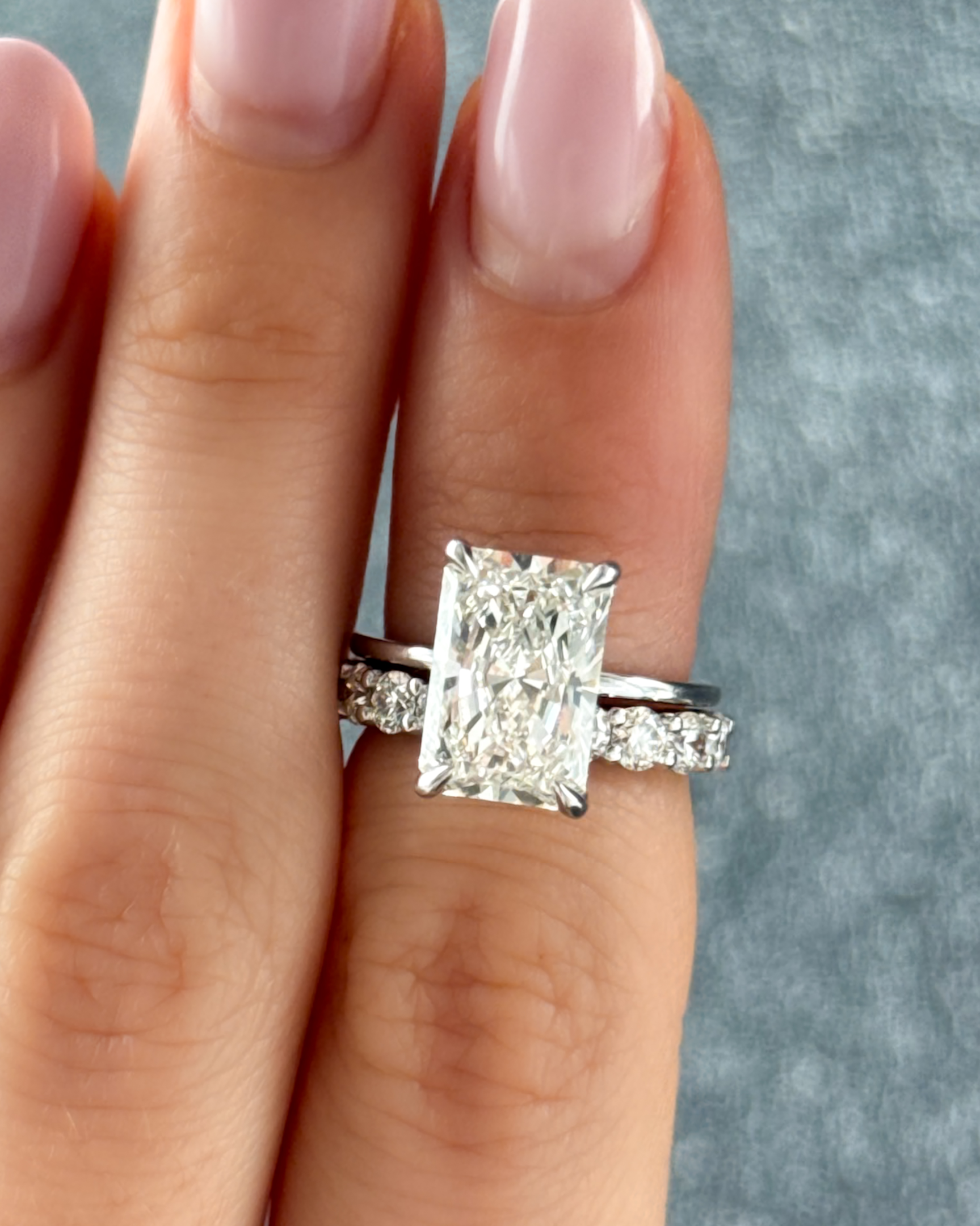 GOODSTONE  Thin and Simple Engagement Ring with an Elongated Radiant Cut