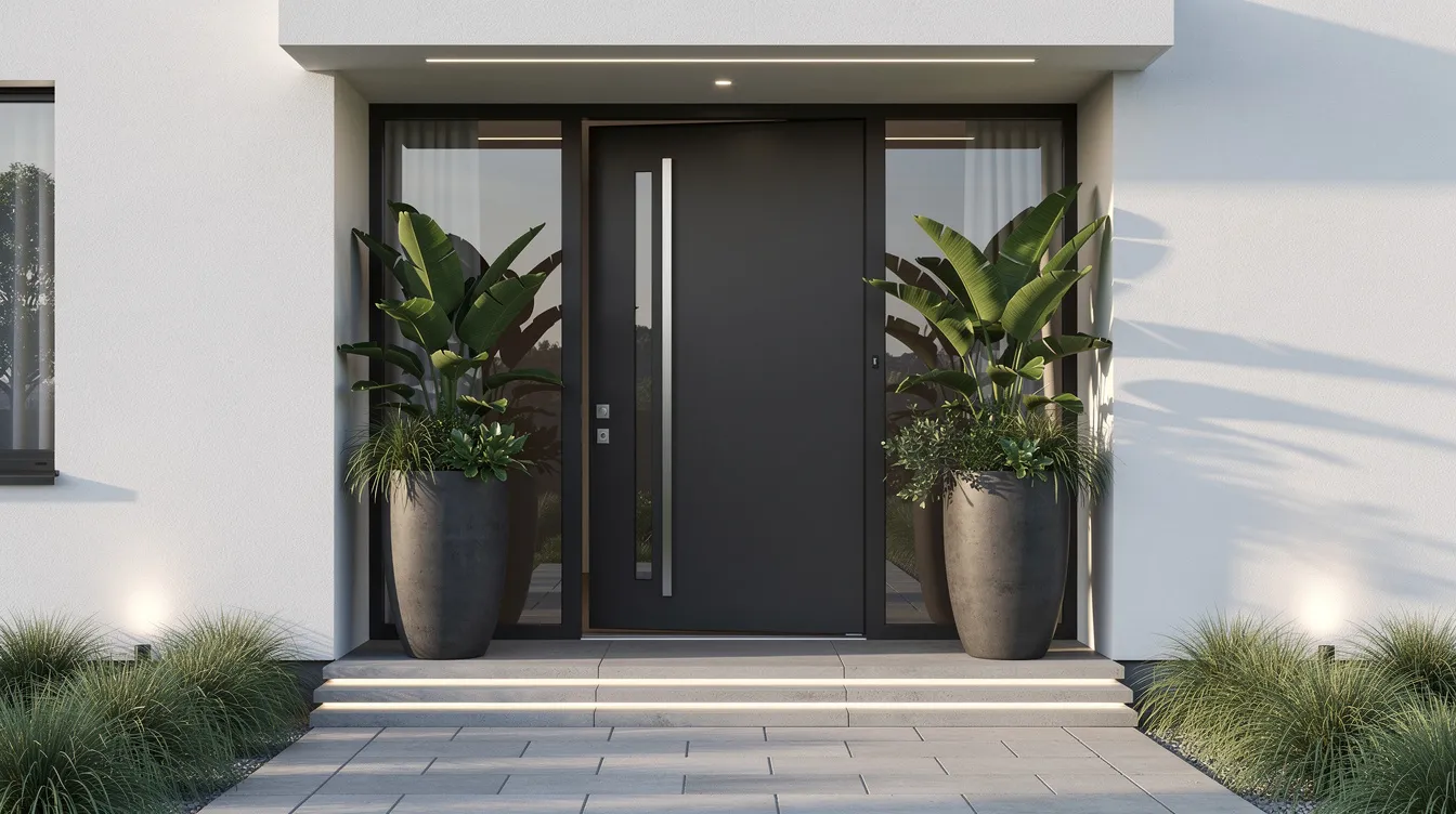front door tall planter styling
