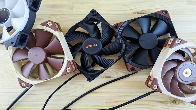 Four small fans for electronics.