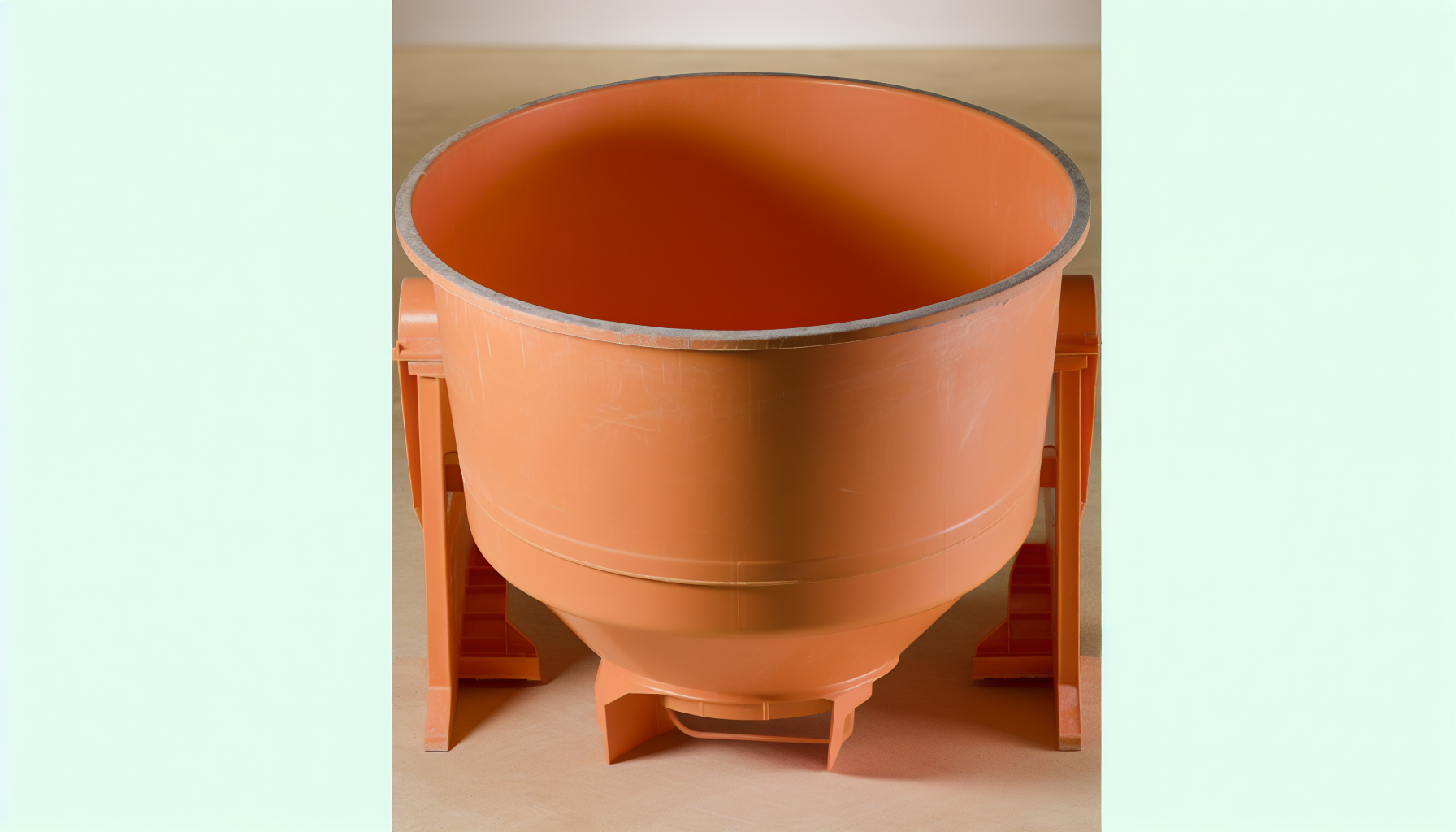 A durable cement mixer tub made of heavy-duty plastic material