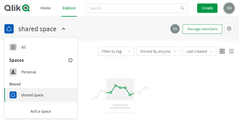 QlikSense shared workspace