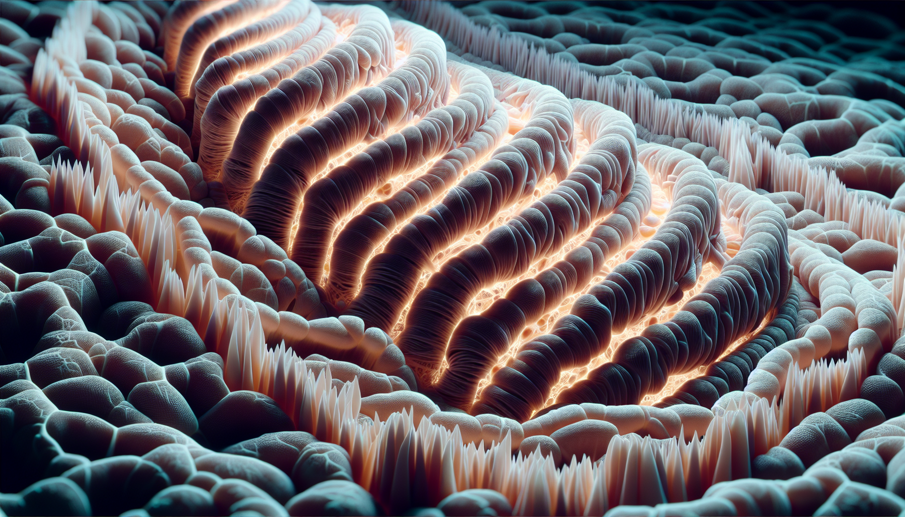 Illustration of collagen fibers in the skin