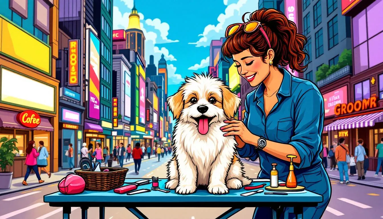 A happy dog being groomed, showcasing the importance of grooming for pets.