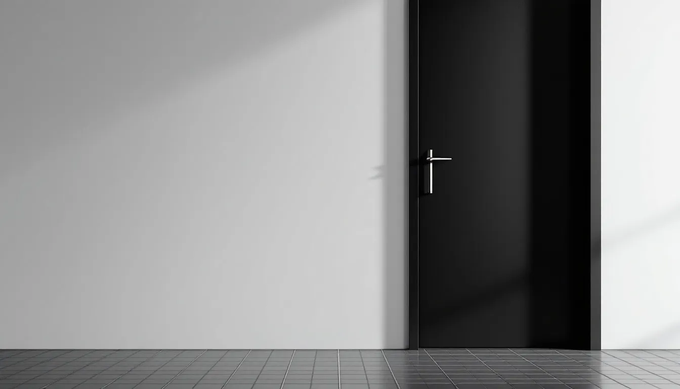 A close-up of a matte black door showing its finish and texture, relevant for maintenance discussions.