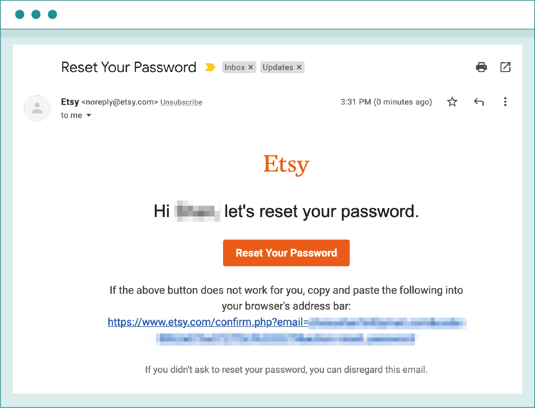 Reset Account Password Using Email Does Not Work (There is no