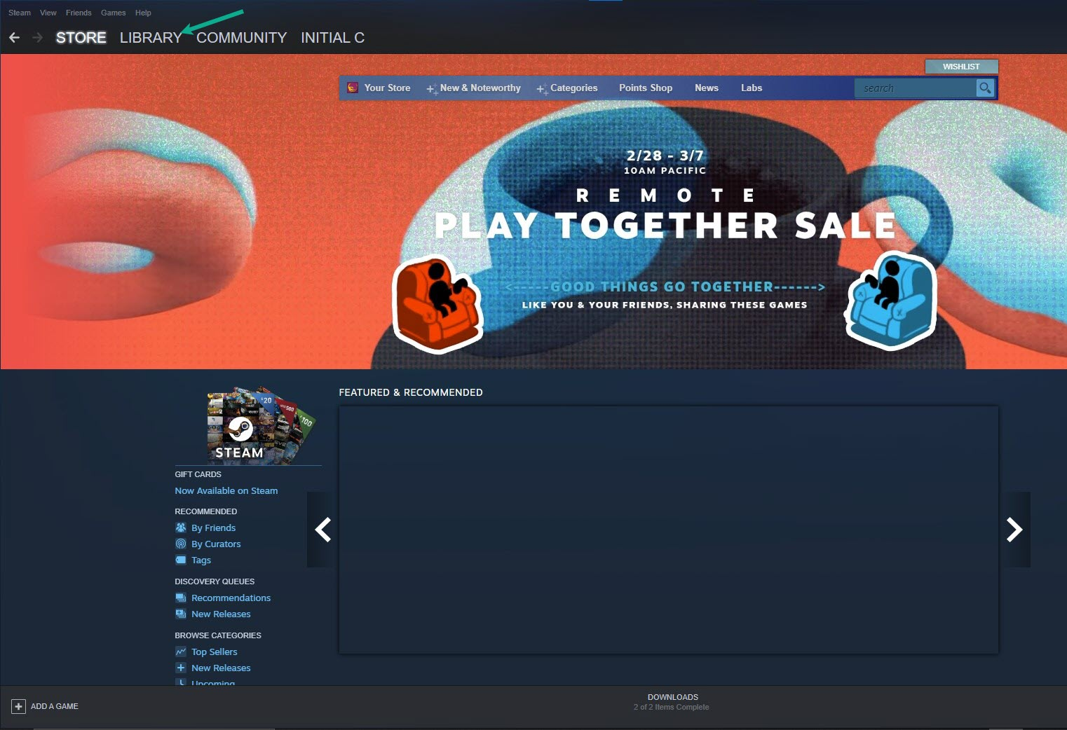 On your Steam launcher, click the Library tab