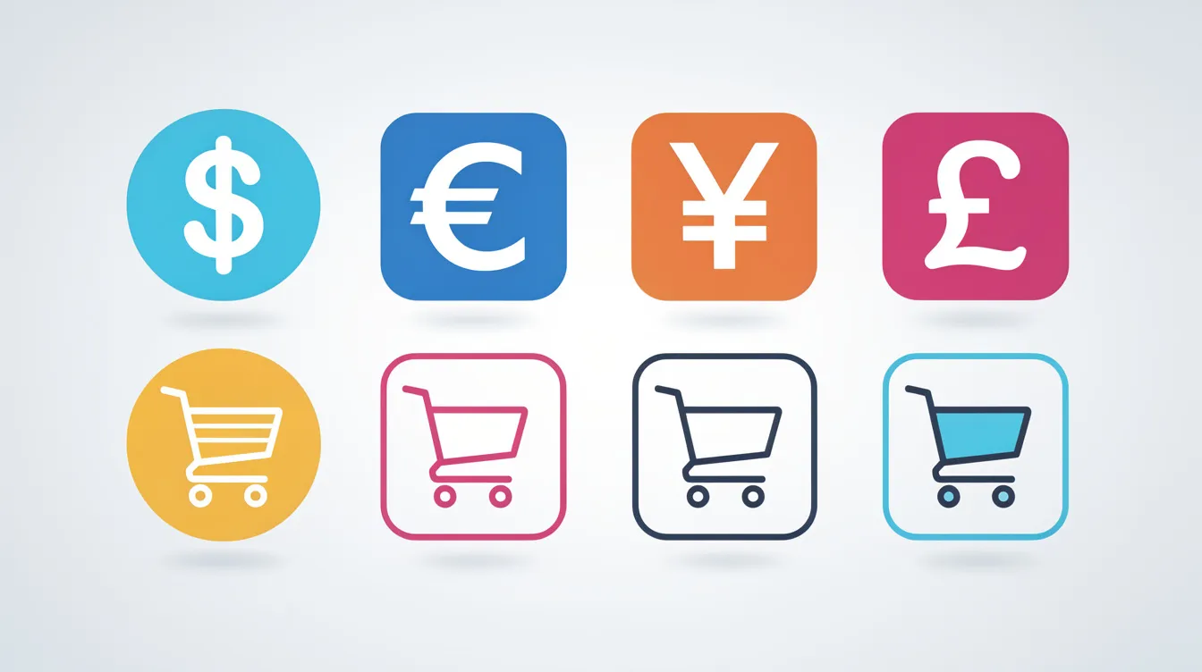 The image features various international currency symbols alongside shopping cart icons, representing the concept of global e-commerce and the diverse payment options available to international shoppers. This visual emphasizes the importance of cross-border e-commerce and the growing demand for online shopping across different markets.