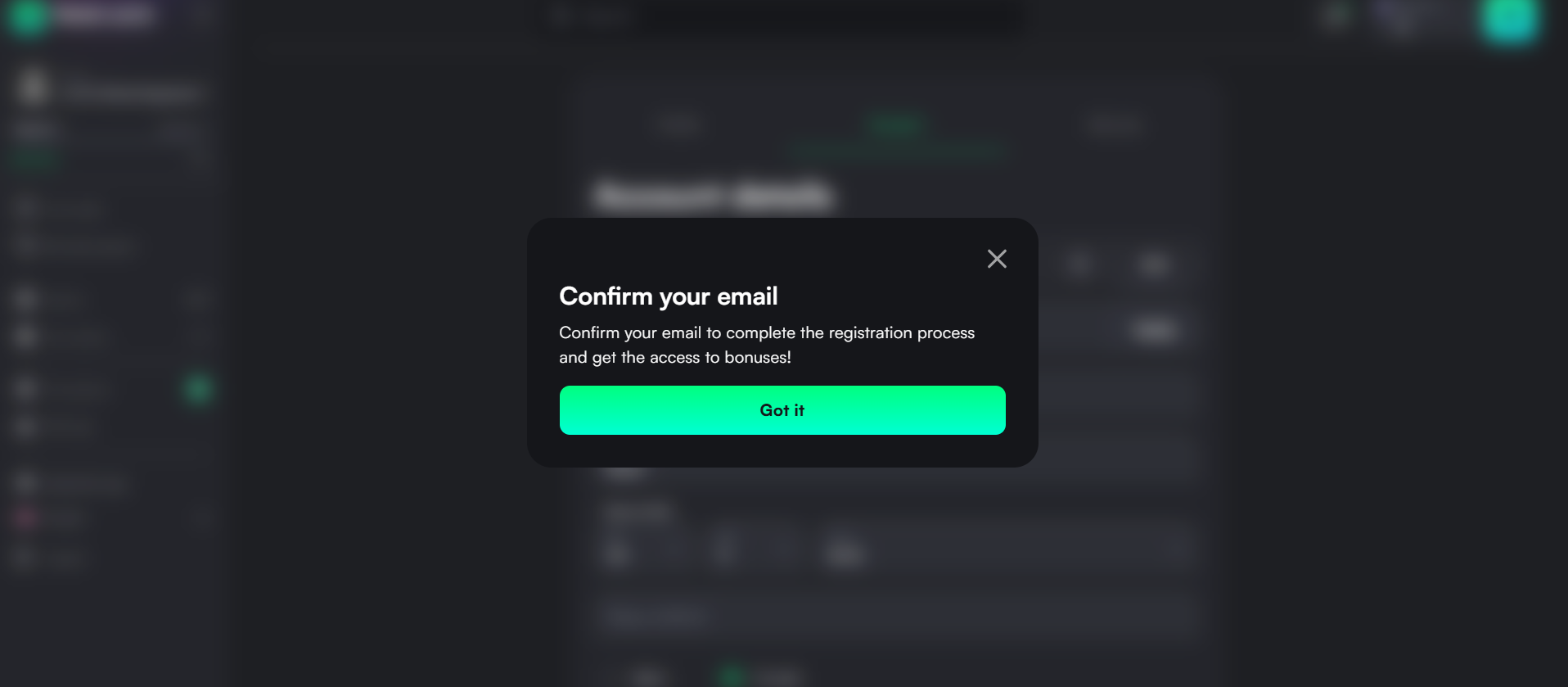 TrueLuck email verification