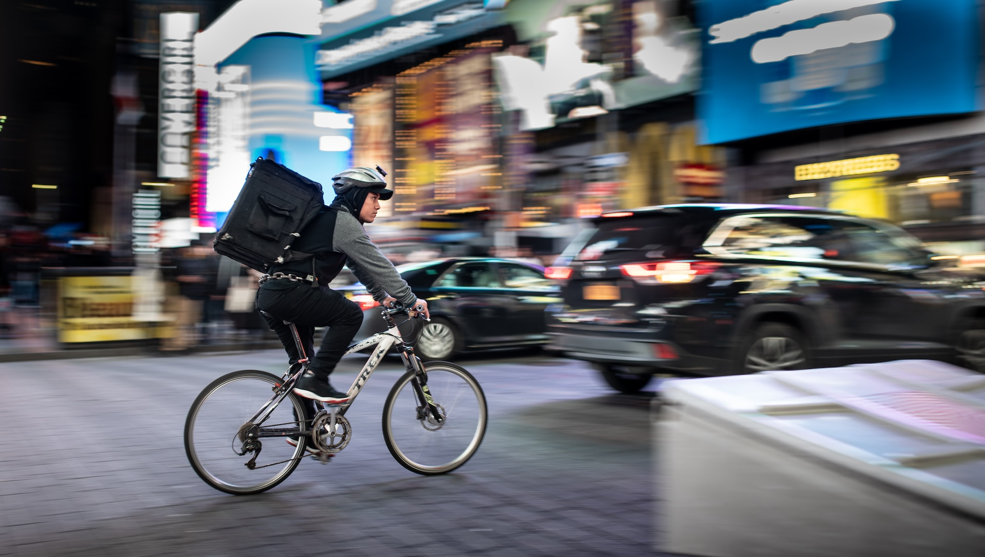 Man riding bicycles