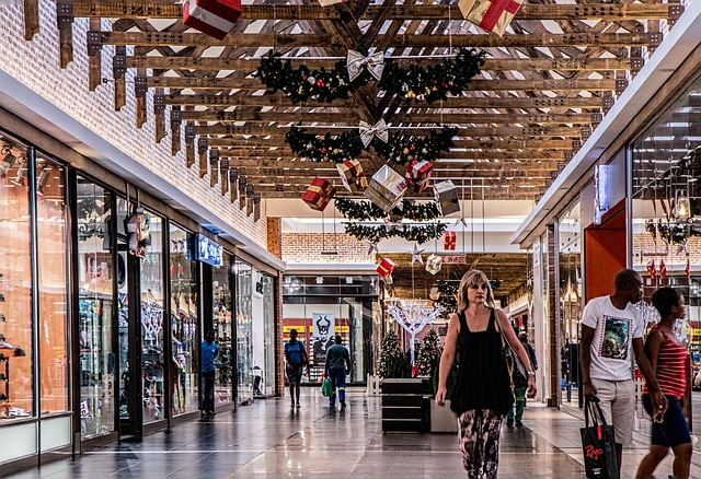 shopping mall, woman, shopping