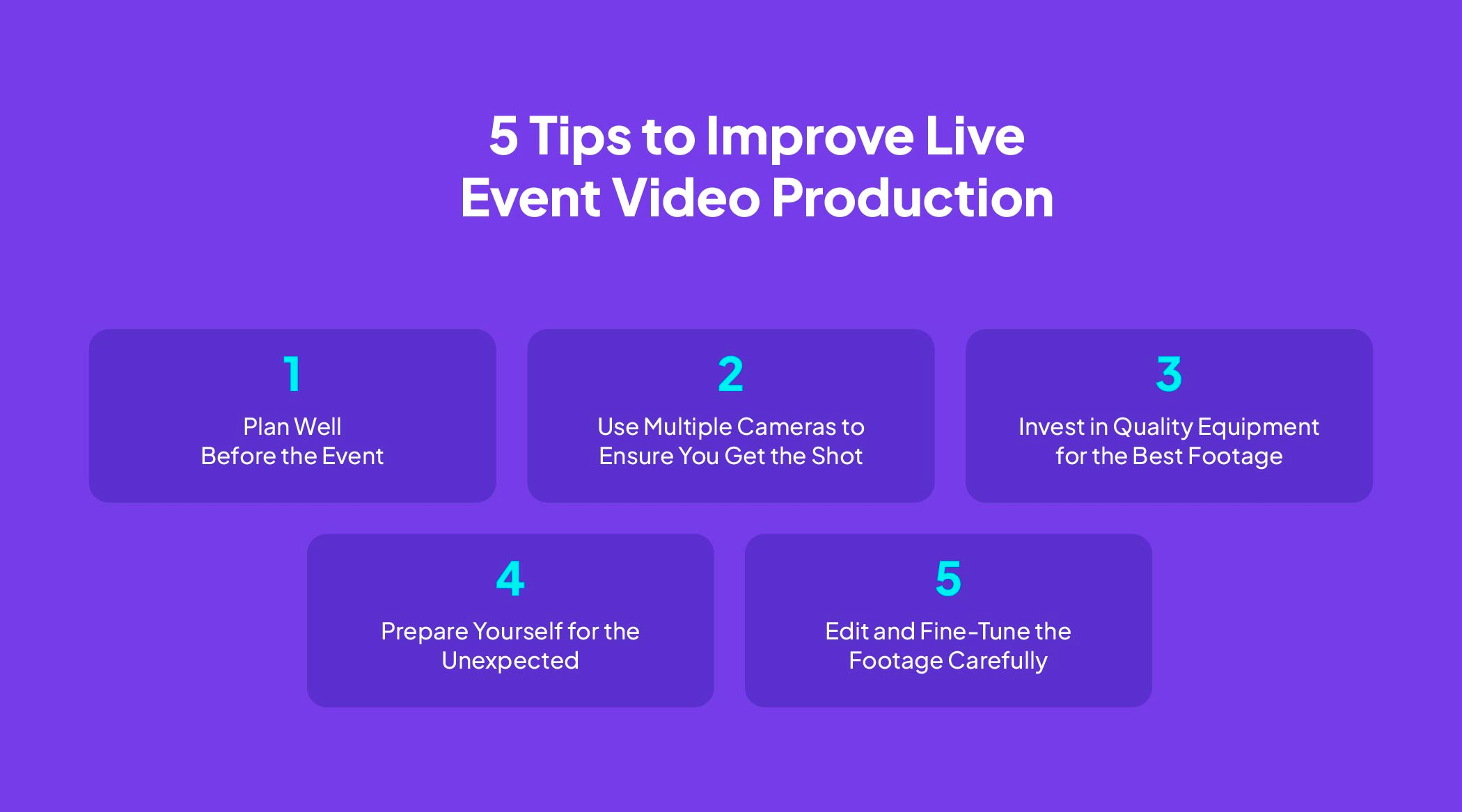 tips to improve your live event video production process, live streams, and editing process
