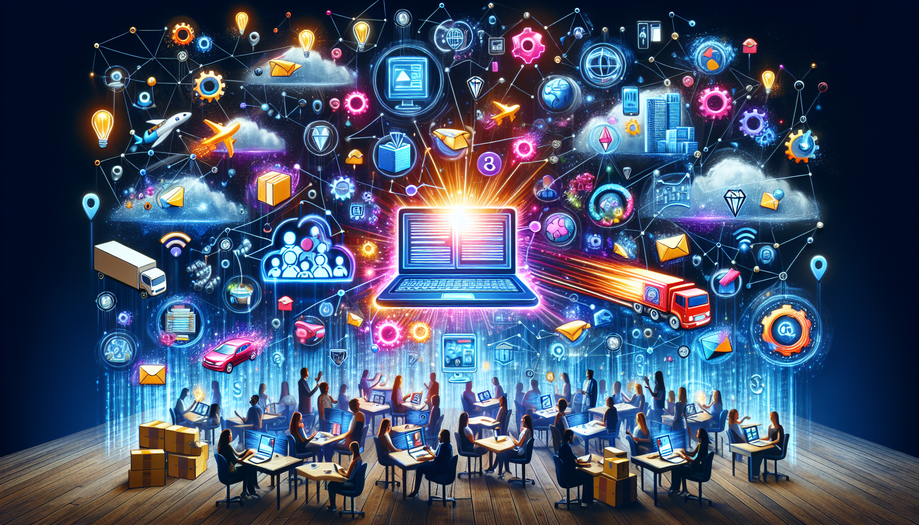 An illustration showcasing innovative automated business ideas for generating passive income.