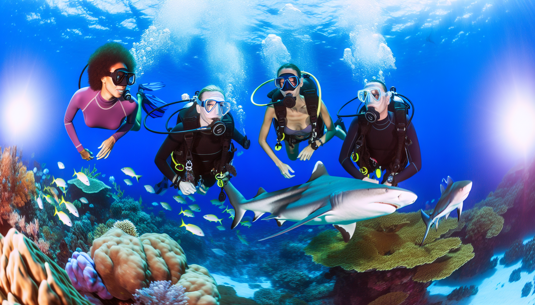 Thrilling scuba diving with bull sharks at Bat Islands