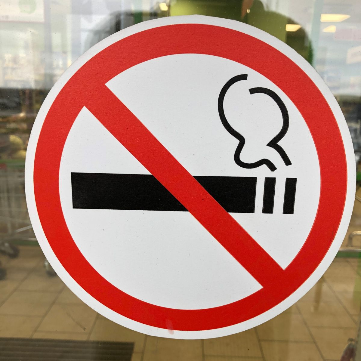 No smoking sign on a cruise ship
