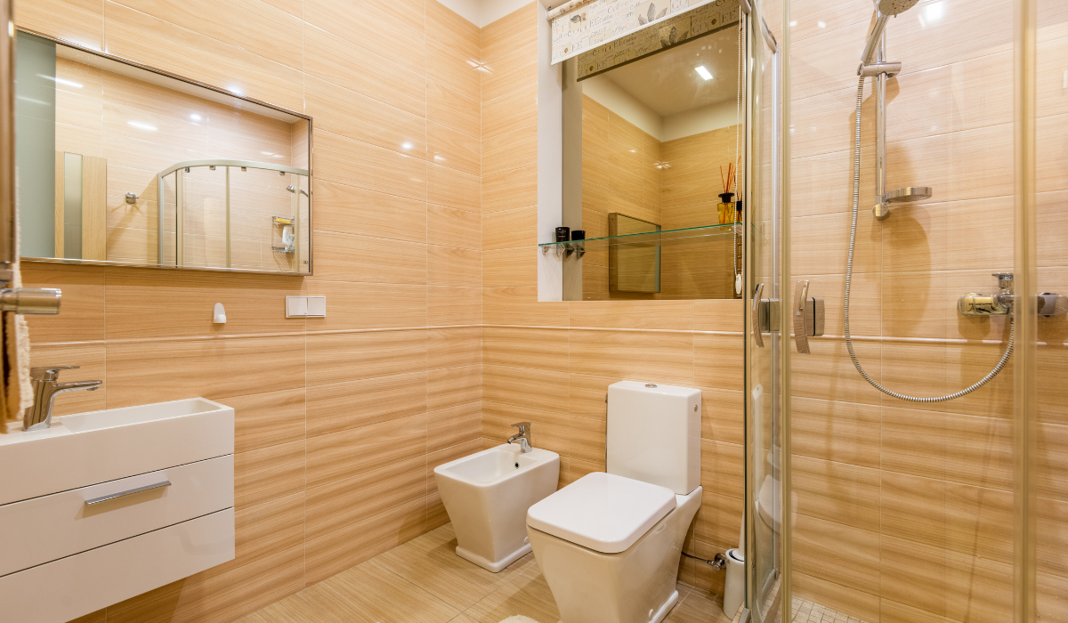 How to replace a toilet seat - modern bathroom - square toilet, bidet and basin