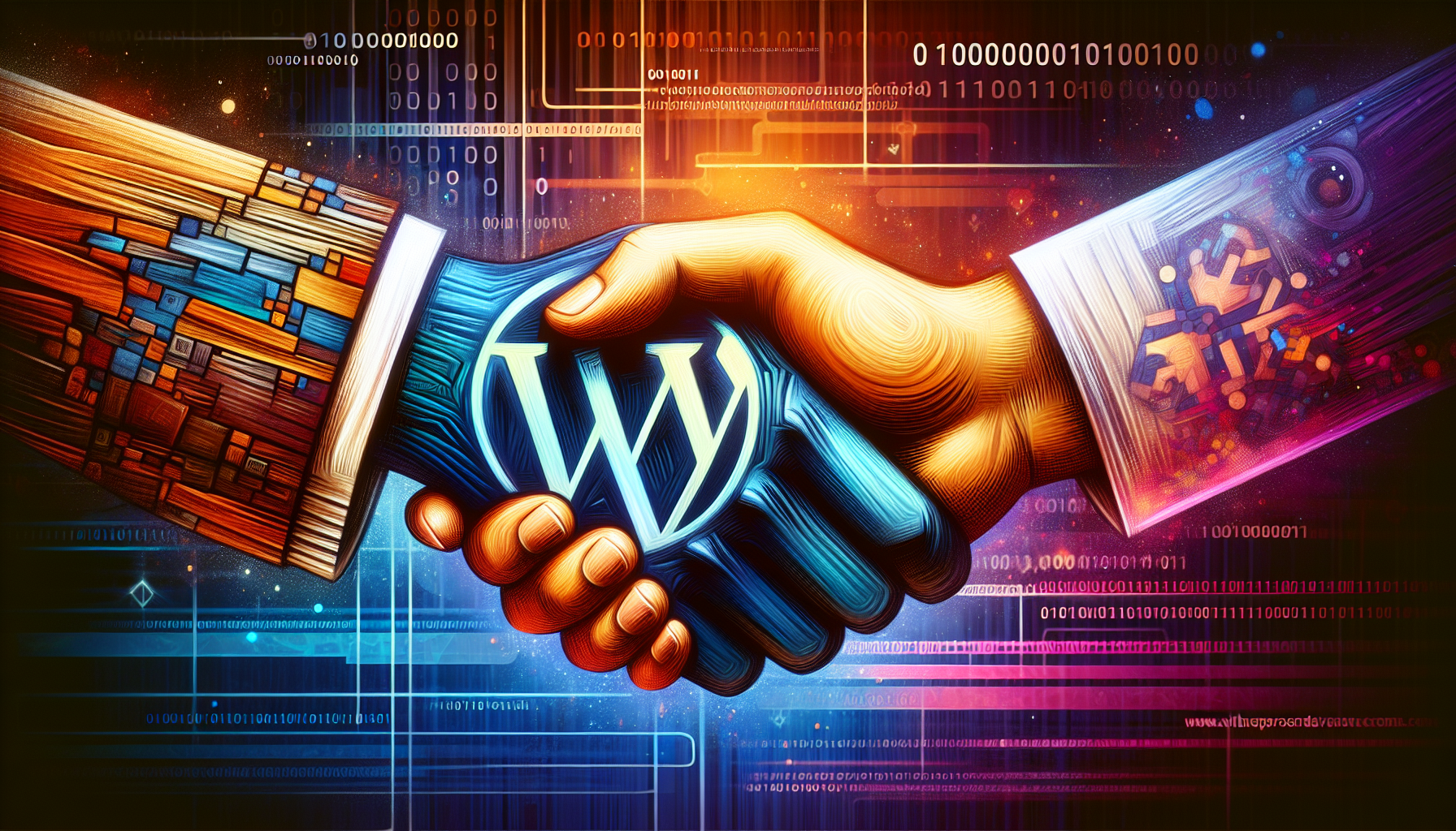 A creative illustration of partnership in white label wordpress development