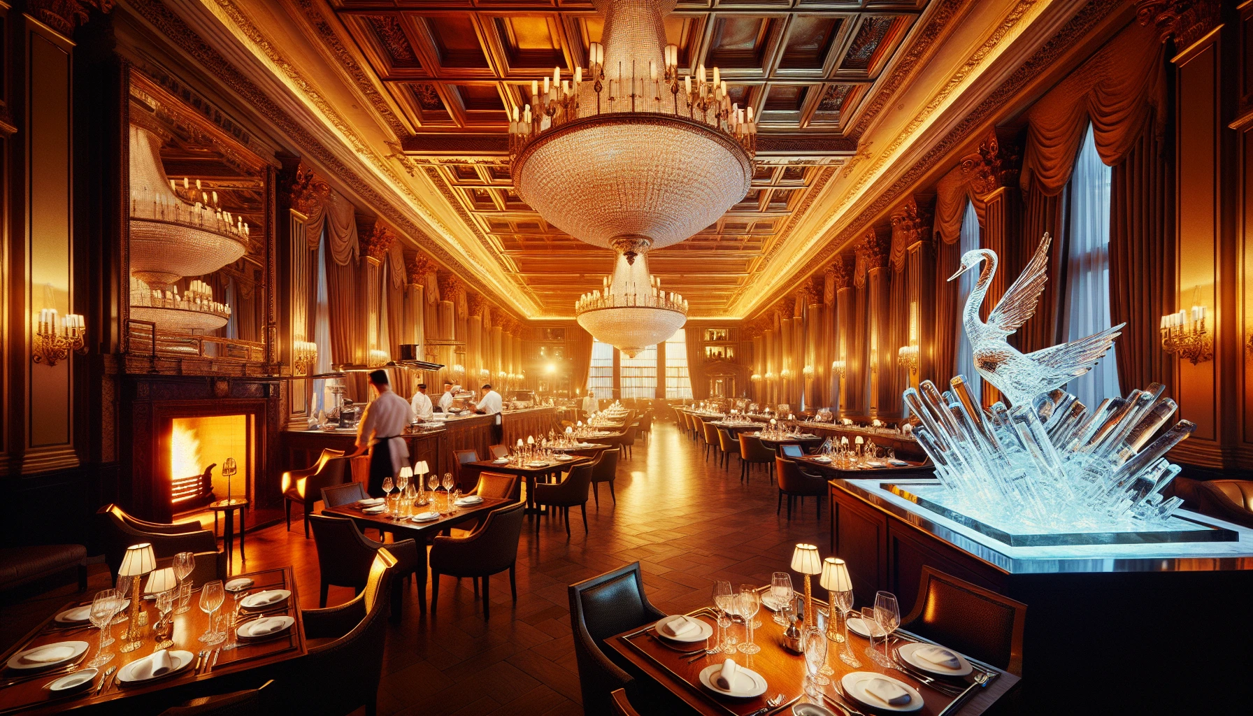 Elegant hotel restaurant near Notre Dame