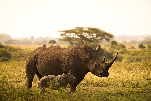 rhino, calf, horns