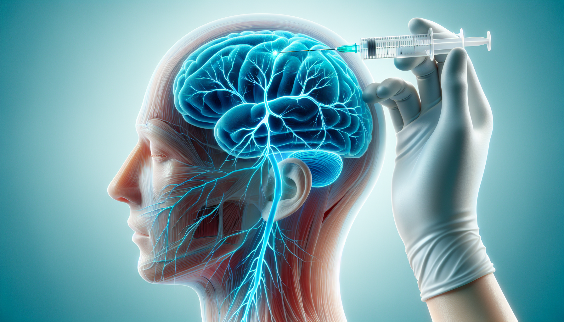 Illustration of occipital nerve block procedure