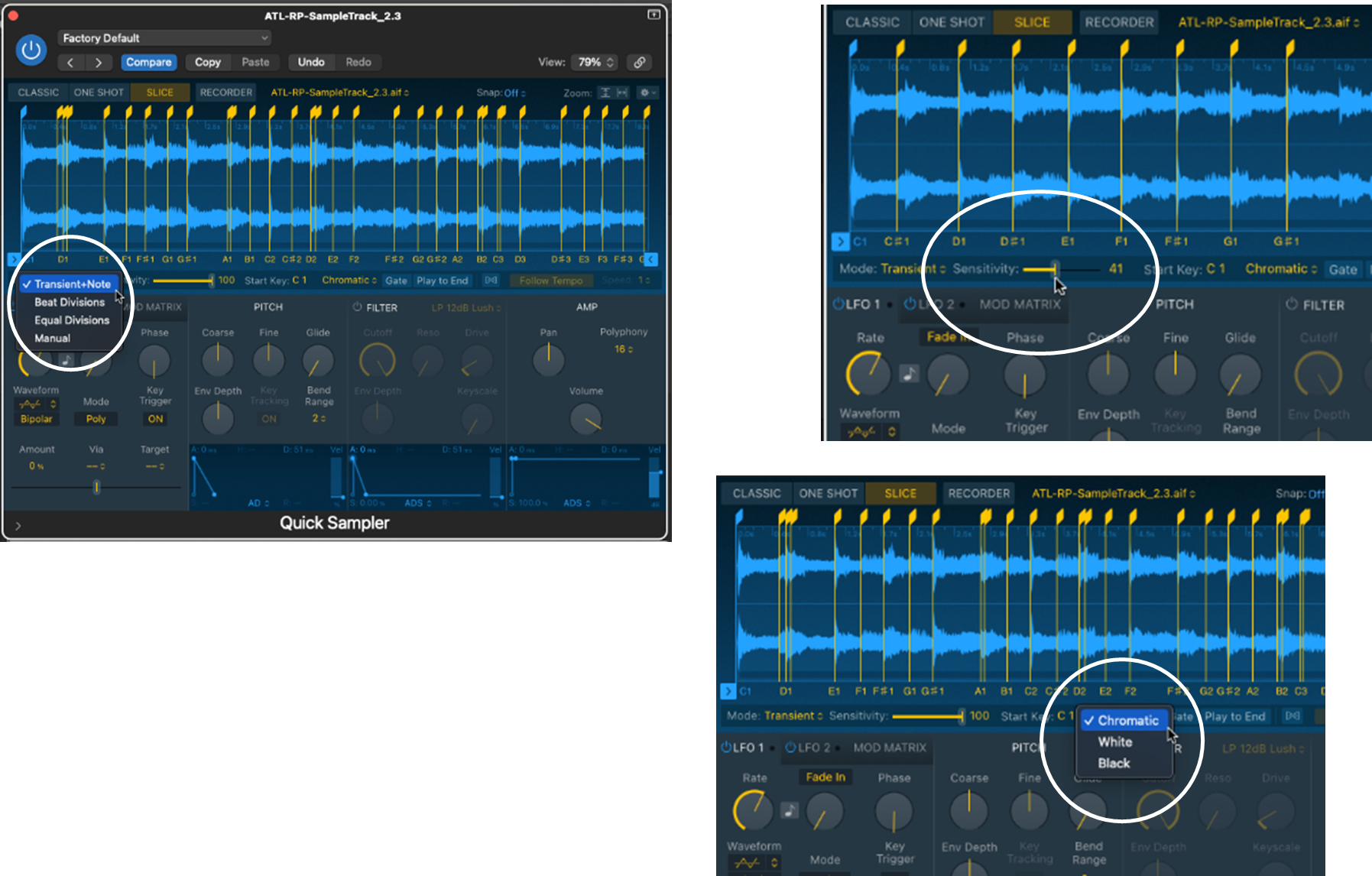 Slice parameters