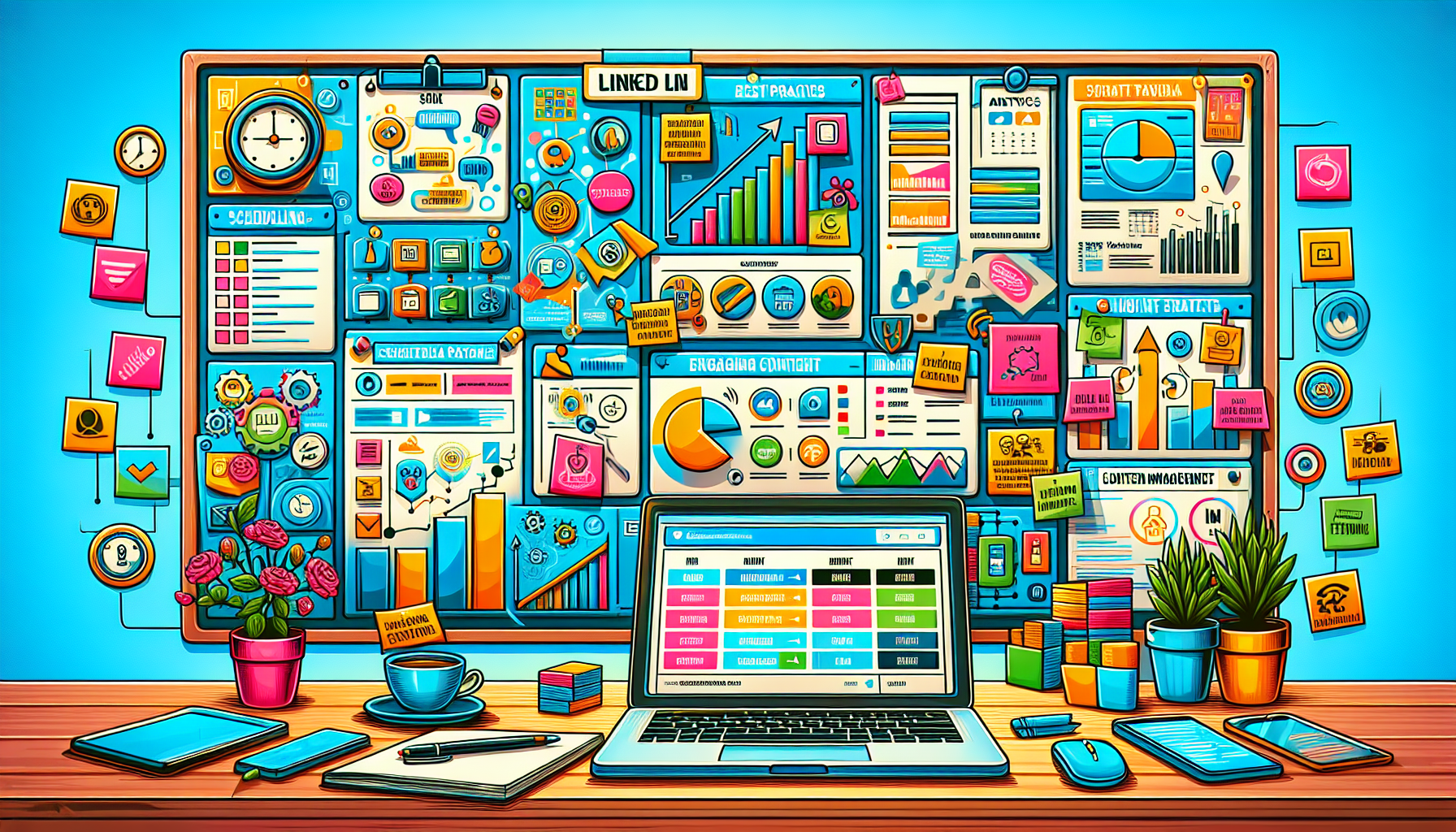 An illustration depicting best practices for LinkedIn post scheduling.